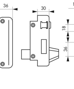Alternative view of DC Rim lock with 75 x 130 mm left draft