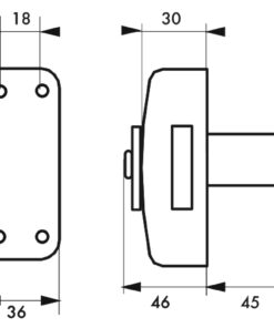 Alternative view of Entrance door lock CORVETTE 45 mm for metal frames