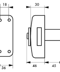 Alternative view of Corvette 45 mm entrance door lock for overlay door