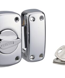 Corvette entrance door lock with bton and cylinder. 45 mm chrome