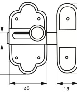Alternative view of Louis XVI furniture locks patinated brass 40 x 80 mm