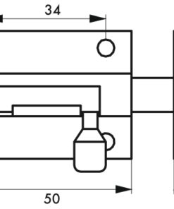 Alternative view of Furniture locks TARGETTE stainless steel round bolt 50 mm