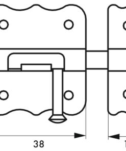 Alternative view of Furniture locks TARGETTE galvanized flat bolt 30 mm