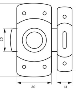 Alternative view of Furniture locks LOCK 30 mm chrome brass