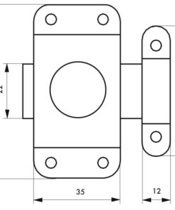 Alternative view of Furniture locks LOCK 35 mm nickel-plated steel