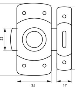 Alternative view of Furniture locks LOCK 35 mm chrome brass