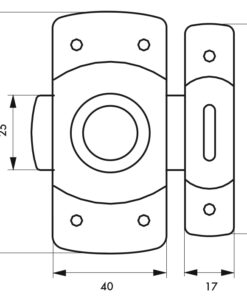 Alternative view of Furniture locks LOCK 40 mm chrome brass